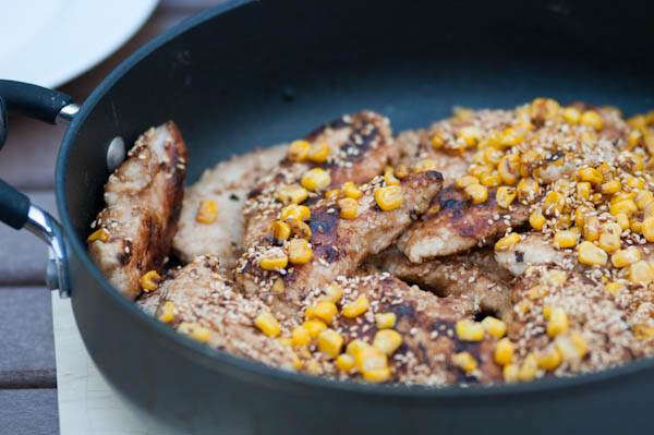 Sesame Chicken in a pan